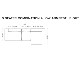 MAGS SOFT LOW sofa 3 seater Combinaison 3 right