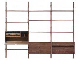 Mid modern scandinavian shelving system, model Royal System by Poul Cadovius, new edition. Comb 5