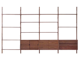 Mid modern scandinavian shelving system, model Royal System by Poul Cadovius, new edition. Comb 6