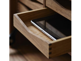 Mid modern scandinavian shelving system in walnut, model Royal System by Poul Cadovius, new edition. 