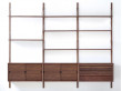 Mid modern scandinavian shelving system in walnut, model Royal System by Poul Cadovius, new edition.