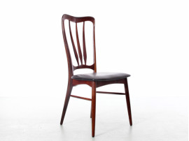 Suite de 4 chaises en palissandre de Rio modèle Ingrid