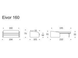 Dørken sofa bed. 160 cm