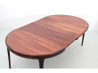 Mid-Century modern scandinavian oval dining table in Rio rosewood by Kofod Larsen