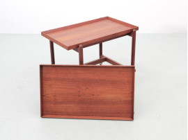 Mid-Century modern scandinavian serving cart in teak by Poul Hundevad