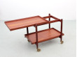 Mid-Century modern scandinavian serving cart in teak by Poul Hundevad