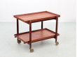 Mid-Century modern scandinavian serving cart in teak by Poul Hundevad