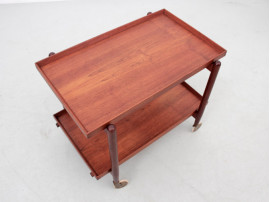 Mid-Century modern scandinavian serving cart in teak by Poul Hundevad