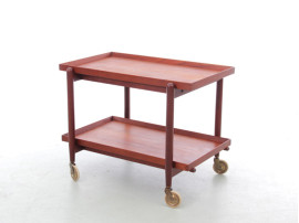 Mid-Century modern scandinavian serving cart in teak by Poul Hundevad