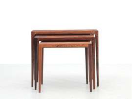 Mid-Century modern scandinavian nesting tables in Rio rosewood by Johannes Andersen