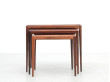 Mid-Century modern scandinavian nesting tables in Rio rosewood by Johannes Andersen