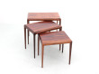 Mid-Century modern scandinavian nesting tables in Rio rosewood by Johannes Andersen