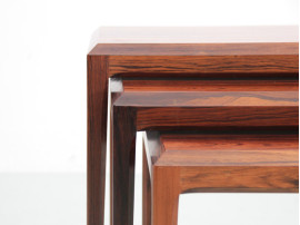 Mid-Century modern scandinavian nesting tables in Rio rosewood by Johannes Andersen