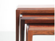 Mid-Century modern scandinavian nesting tables in Rio rosewood by Johannes Andersen