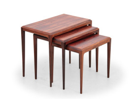 Mid-Century modern scandinavian nesting tables in Rio rosewood by Johannes Andersen