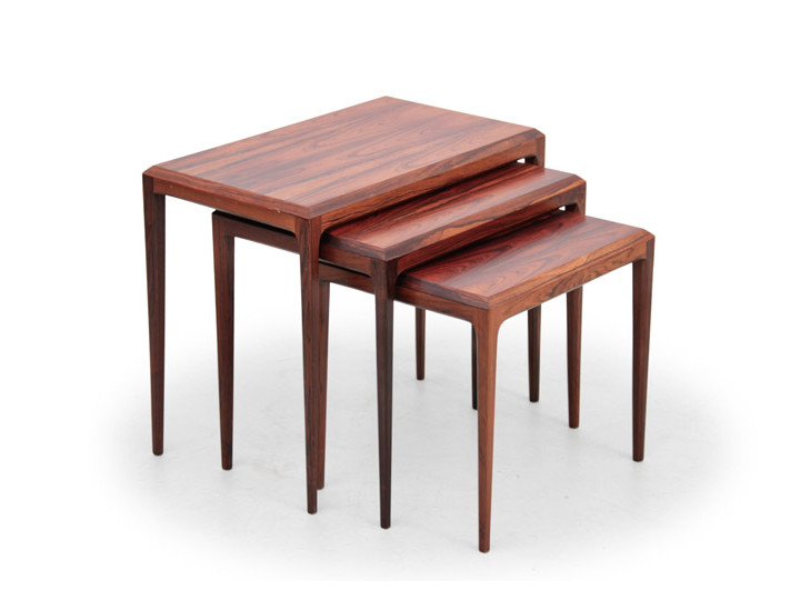 Mid-Century modern scandinavian nesting tables in Rio rosewood by Johannes Andersen