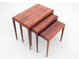 Mid-Century modern scandinavian nesting tables in Rio rosewood by Johannes Andersen