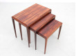 Mid-Century modern scandinavian nesting tables in Rio rosewood by Johannes Andersen