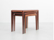 Mid-Century modern scandinavian nesting tables in Rio rosewood by Johannes Andersen