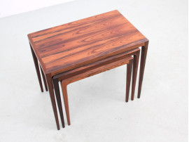 Mid-Century modern scandinavian nesting tables in Rio rosewood by Johannes Andersen