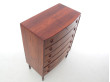 Mid-Century modern Scandinavian chest of drawers in Rio rosewood. 6 drawers