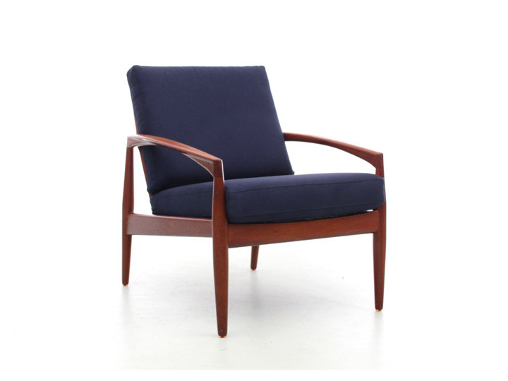 Mid-Century  modern scandinavian lounge chair in Rio rosewood model Paperknive by Kai Kristiansen