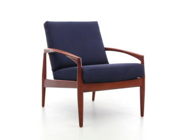 Mid-Century  modern scandinavian lounge chair in Rio rosewood model Paperknive by Kai Kristiansen