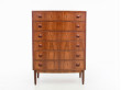 Mid-Century modern Scandinavian chest of drawers in Rio rosewood. 6 drawers