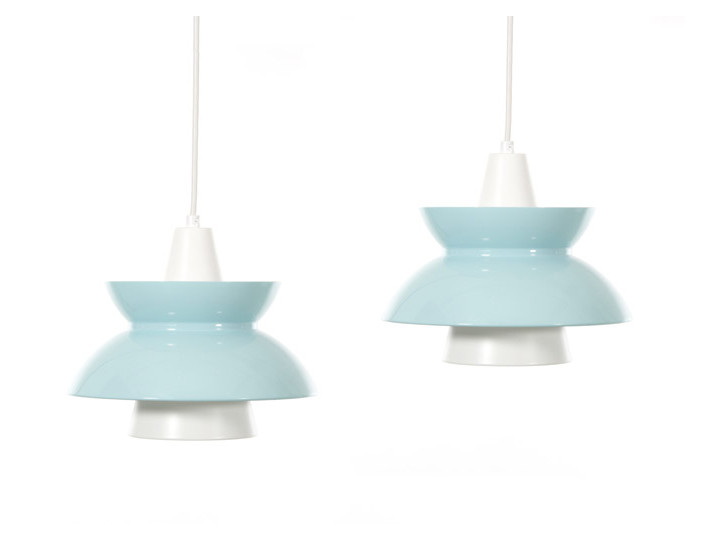 Mid-Century modern scandinavian pendant lamp Doo-Wop light blue by Louis  Poulsen