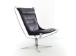 Fauteuil scandinave  Falcon phoenix, dossier haut de Sigurd Resell. Nouvelle édition.