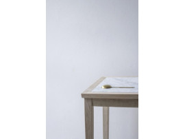 Mid-century modern scandinavian No 1 white marble