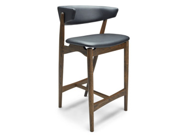 Mid-century modern scandinavian bar stool (upholstered seat and back ) No 7
