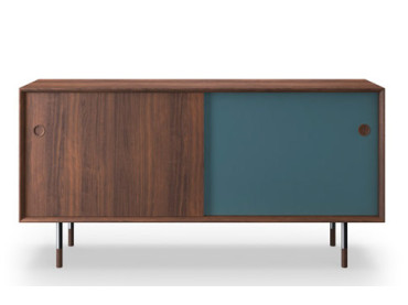 Mid-century modern scandinavian sidebord No 11 walnut / metal legs