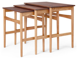 Mid-Century Modern CH004 Nesting tables by Hans Wegner. New edition. Oak/Walnut