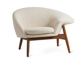 Fauteuil scandinave Fried egg droit nouvelle édition