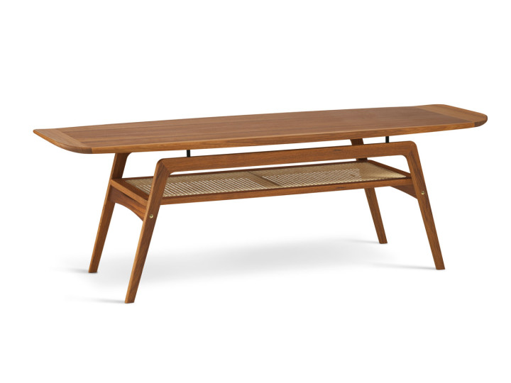 Table basse scandinave Surfboard avec étagère nouvelle édition