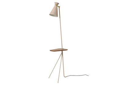 Lampadaire scandinave Cone avec tablette en teak nouvelle édition