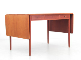 Bureau scandinave en teck à 2 rabats