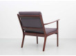 Mid-Century Modern Danish pair of  lounge chairs in mahogany model PJ 112 by Ole Wanscher