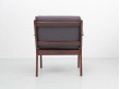 Mid-Century Modern Danish pair of  lounge chairs in mahogany model PJ 112 by Ole Wanscher