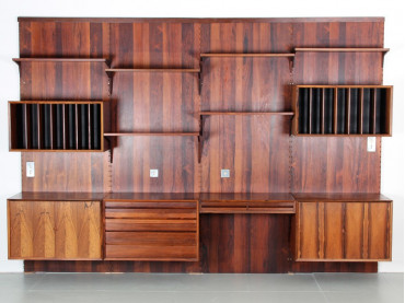 Wall rosewood shelving unit