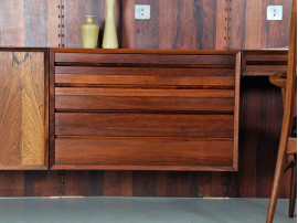 Wall rosewood shelving unit 