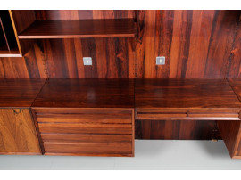 Wall rosewood shelving unit 