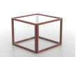 Petite table basse scandinave cubique en palissandre de Rio et verre de Kai Kristiansen