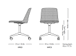 Chaise de bureau scandinave modèle Rely HW23. Pied pivotant et roulettes