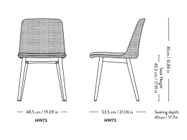 Chaise scandinave modèle Rely HW73