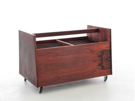 Rack pour disques vinyle ou porte-revues scandinave en palissandre de Rio