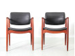 Paire de fauteuils scandinaves en palissandre de Rio modèle 66 Erik Buck