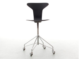 Chaise scandinave Munkegaard à roulettes, ou Swivel chair Fritz hansen  Arne Jacobsen