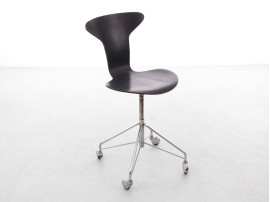 Chaise scandinave Munkegaard à roulettes, ou Swivel chair Fritz hansen  Arne Jacobsen